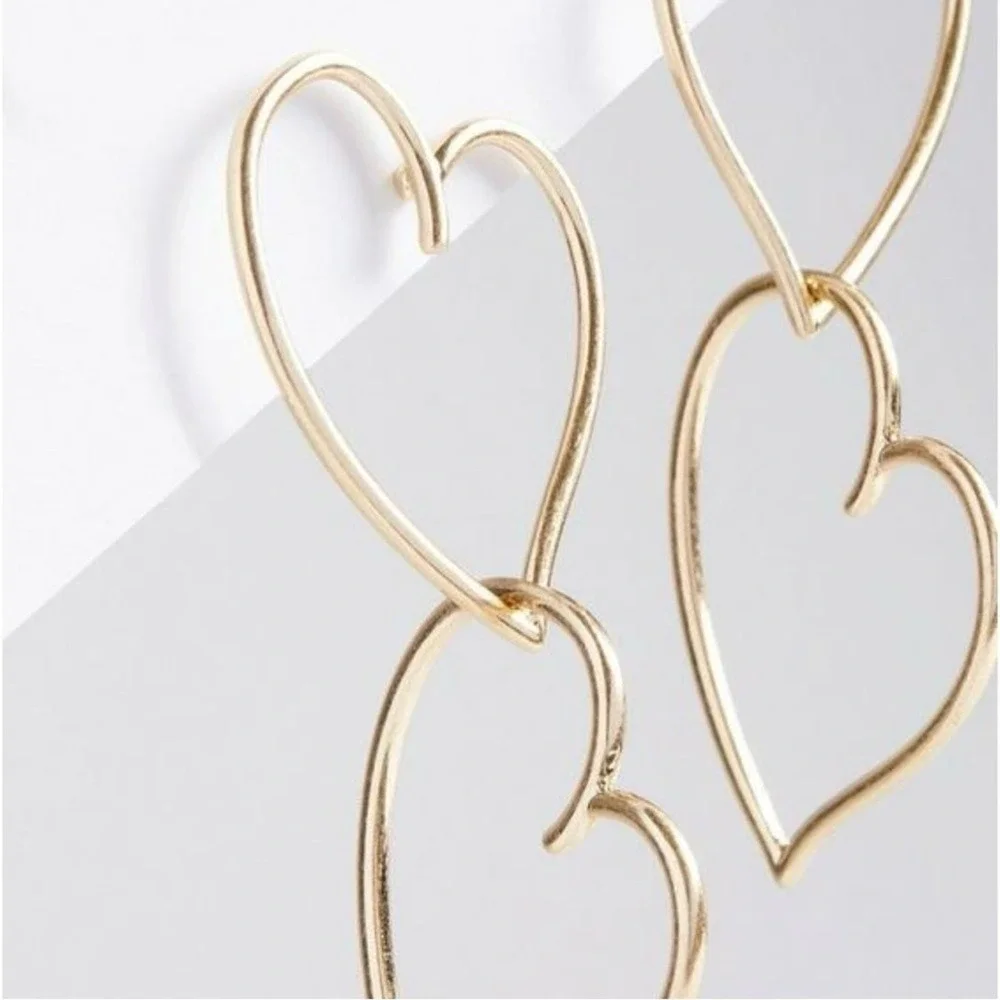 Torrid‎ Women's Gold Intertwined Heart Drop Earrings